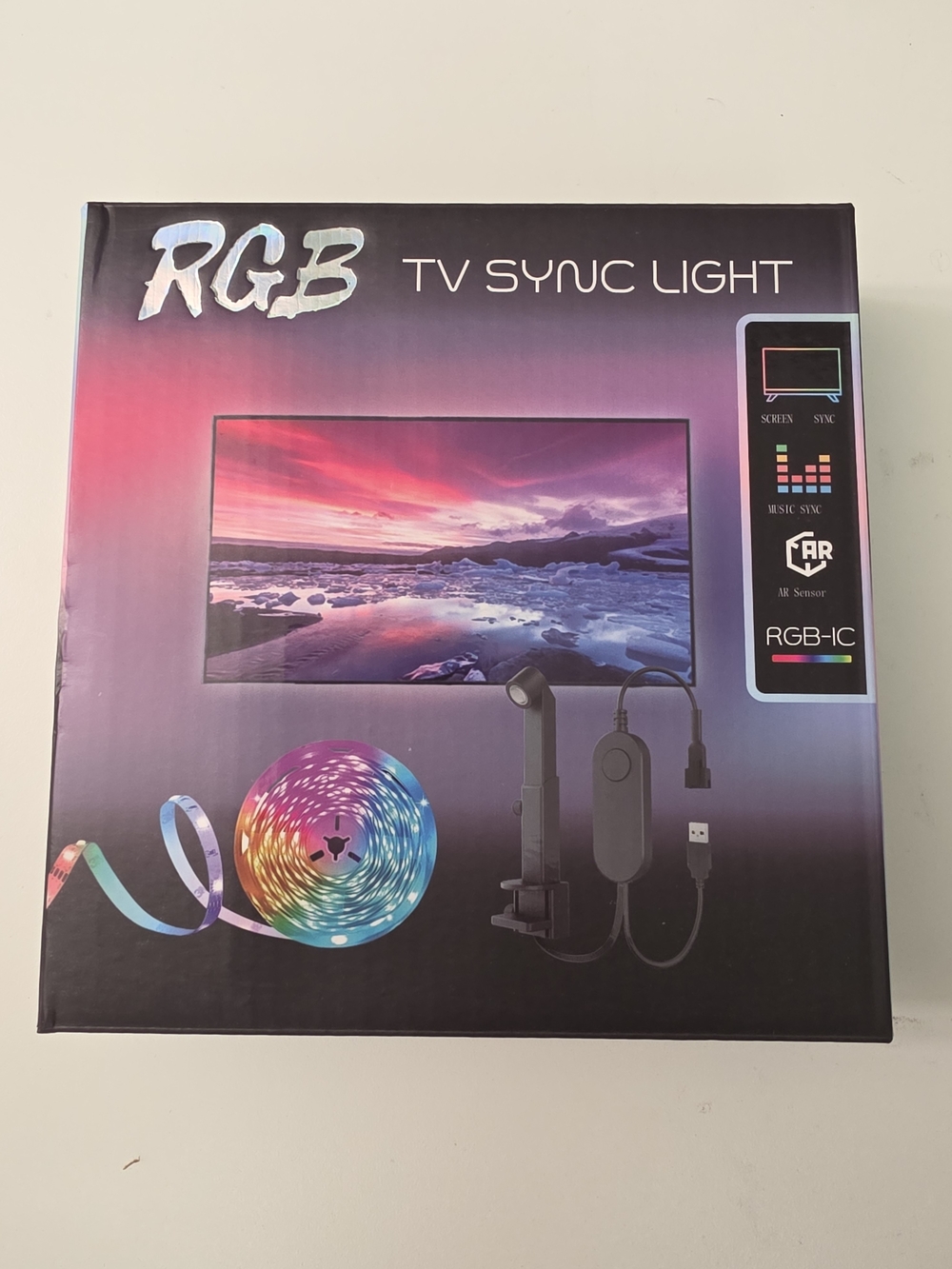 RGB TV Sync Light LED Strip Kit - Black RGB--32.8ft